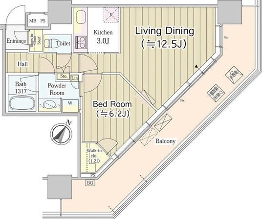 ユニゾンタワーの物件間取画像